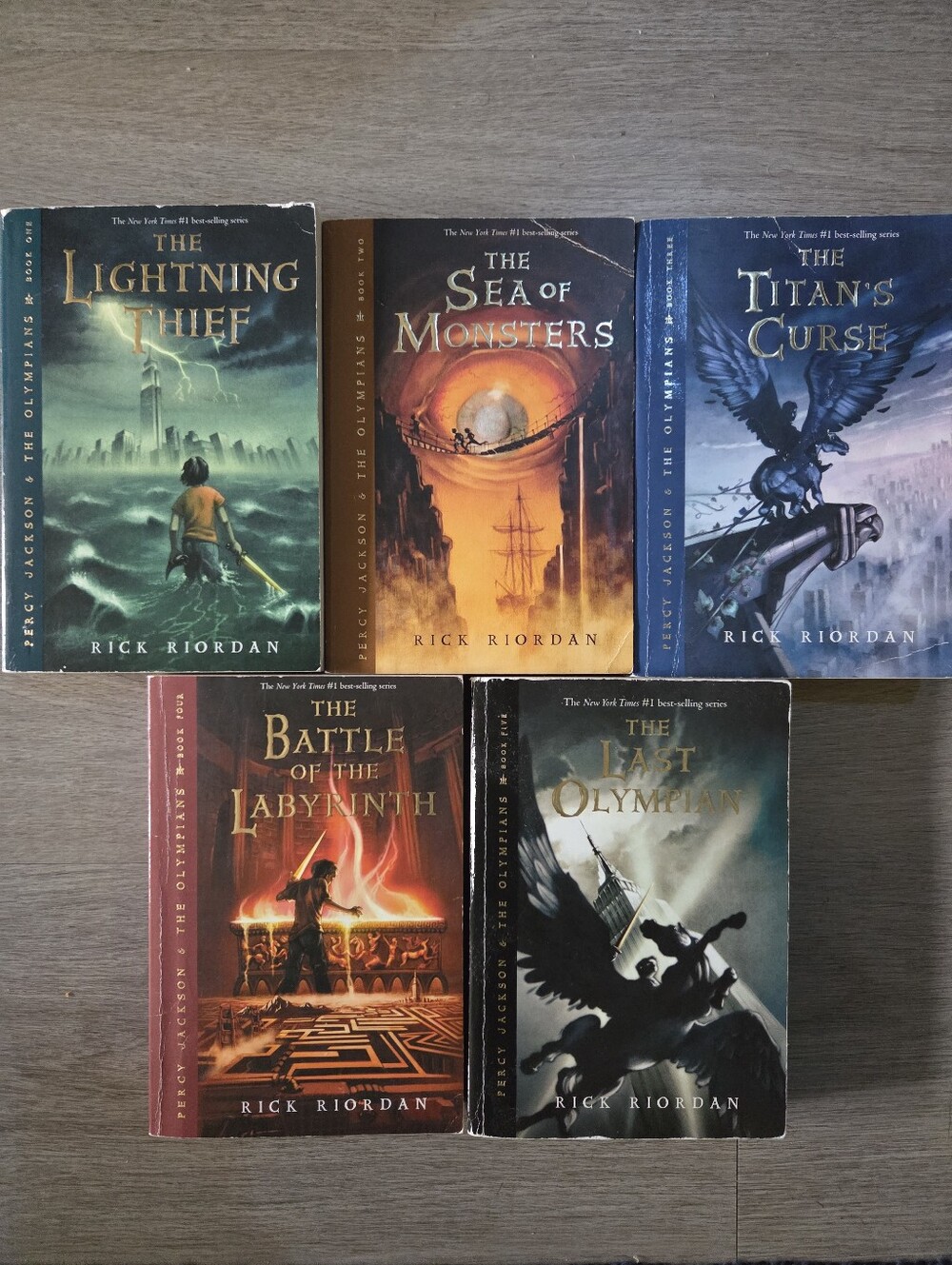 Set Of Five Percy Jackson Books